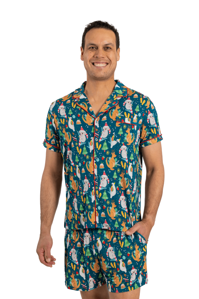 Men's Luxe Bamboo Australiana Christmas Pyjamas