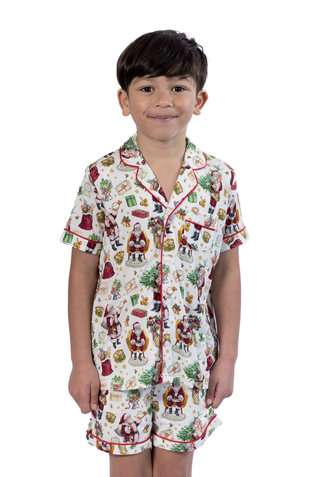 Children's Luxe Traditional Santa Christmas Pyjamas