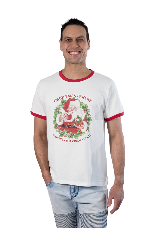 Men's Cotton Santa Christmas T-Shirt