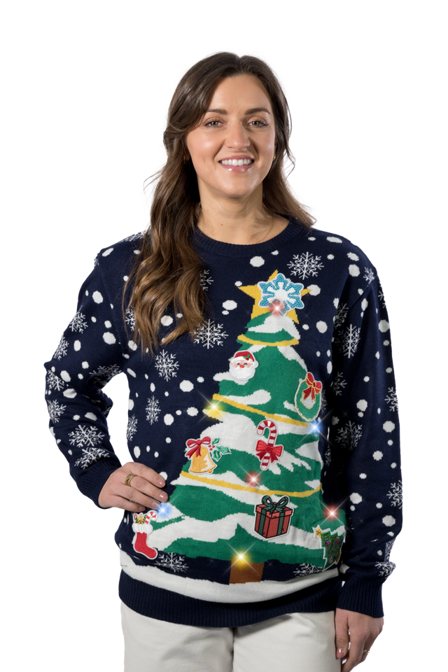 Women's Light Up Christmas Tree Jumper