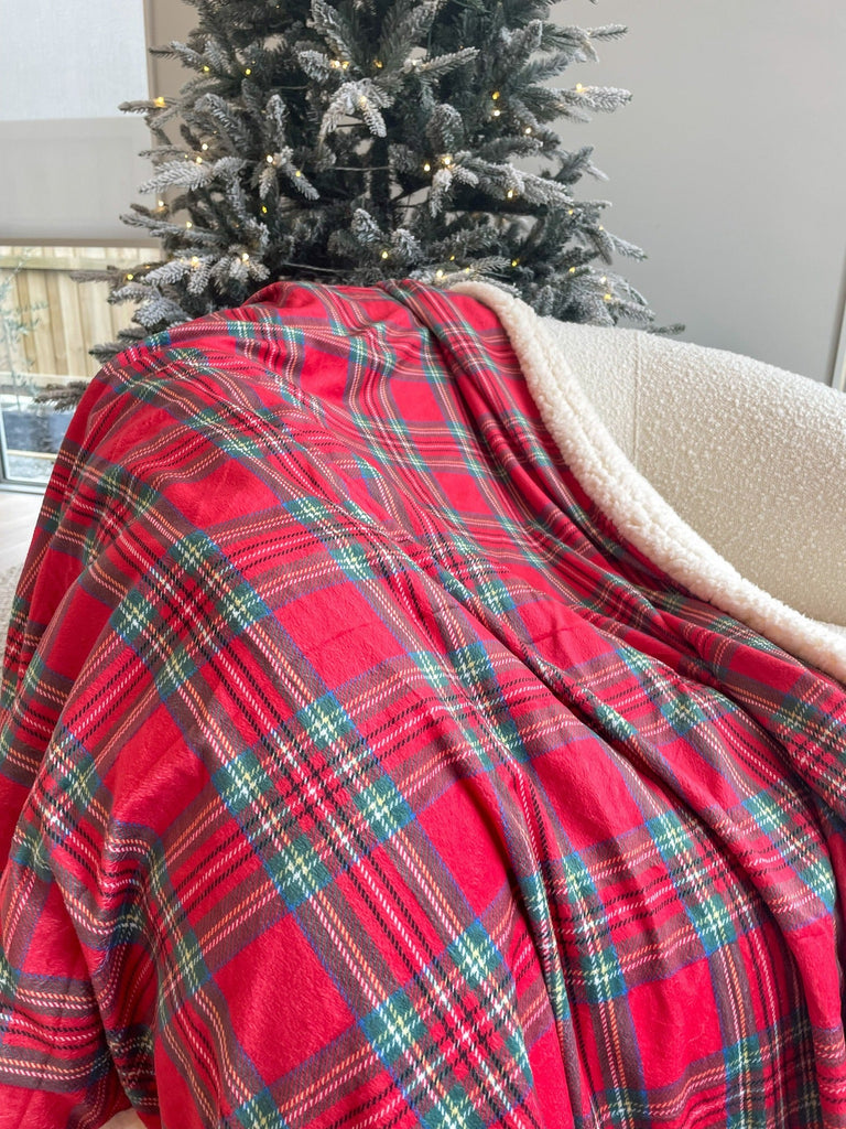 red tartan christmas blanket nz