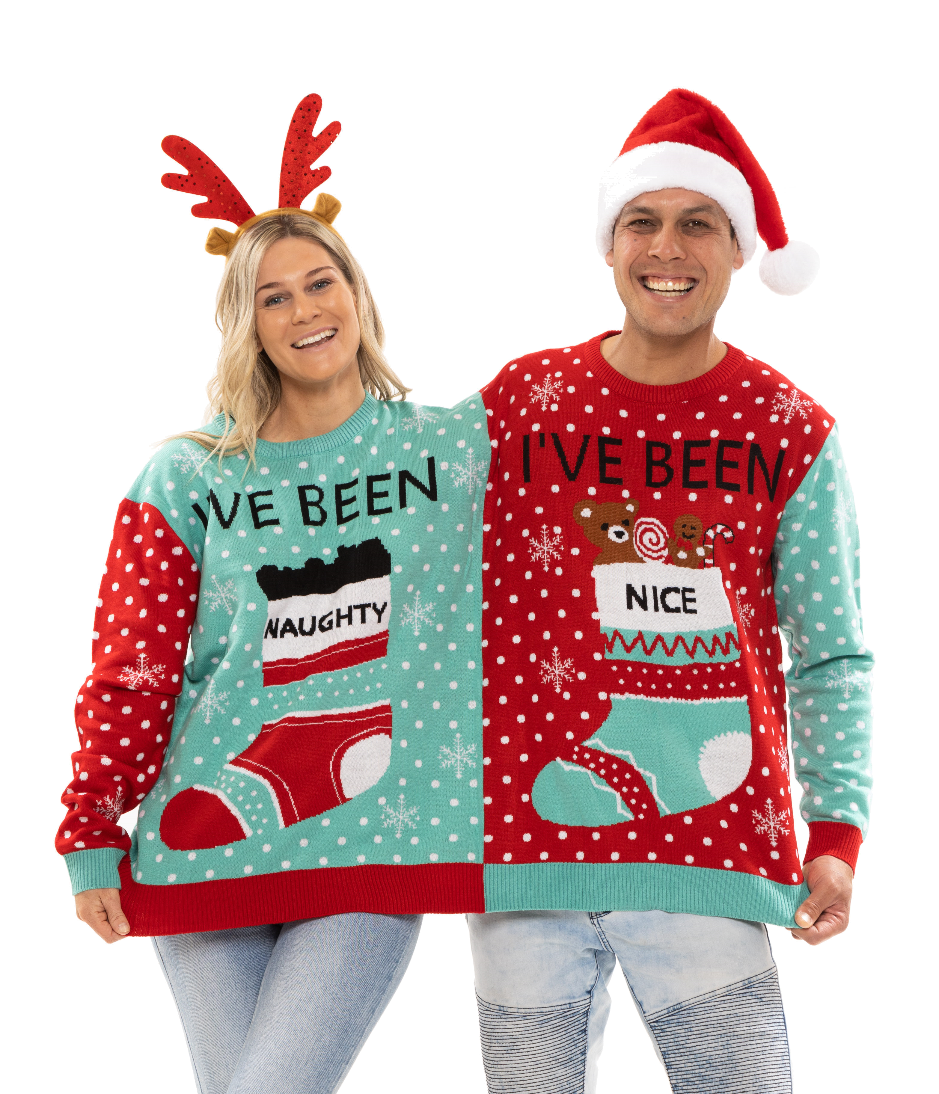 Uni Sex Double Person Christmas Jumper Christmas Jumpers NZ AU